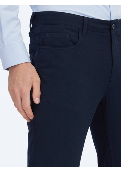 Lacivert Dokuma Slim Fit Casual Pantolon modelleri