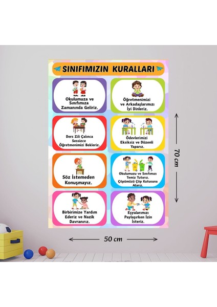 Sınıf Kurallarımız Eğitici Afiş 01 modelleri