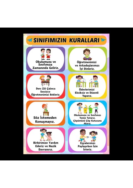 Sınıf Kurallarımız Eğitici Afiş 01 fırsatları