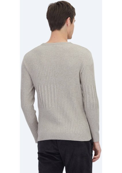 Vizon Bisiklet Yaka Jakarlı Triko Kazak