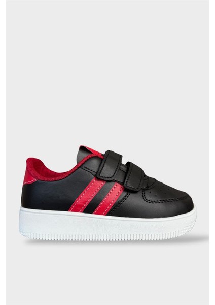 Çocuk Sneaker Spor Ayakkabı Siyah - Kırmızı