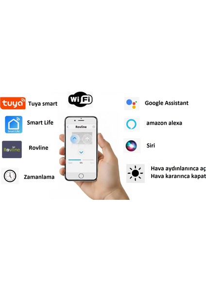 Akıllı Perde Motoru RV200,KUMANDALI, Zaman Ayarlı, Tuya Uyumlu, Sesli Kontrol, Wifi (Stor Perde Zincire Montaj) fırsatları