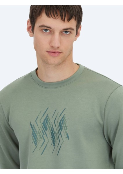 Mint Bisiklet Yaka Desenli Sweatshırt fırsatları