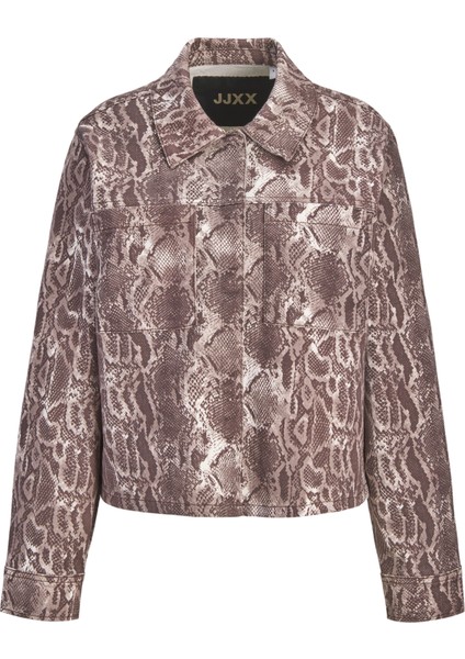 Kadin Cep Detayli Desenli Gömlek Ceket - Sarah