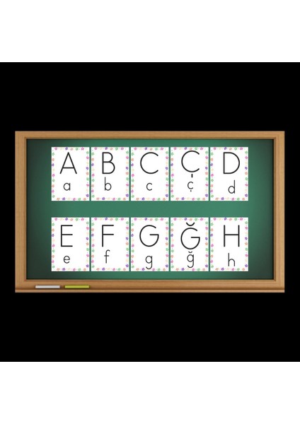 Ilkokul Alfabe Kartları 02 Asılabilir