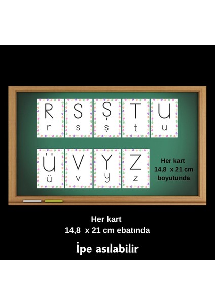 Ilkokul Alfabe Kartları 02 Asılabilir modelleri