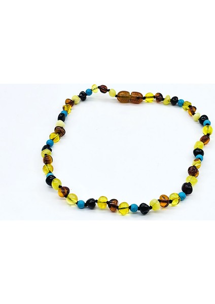 Firuze ve Orijinal Damla Kehribar Karışımı Bebek Kolye fırsatları