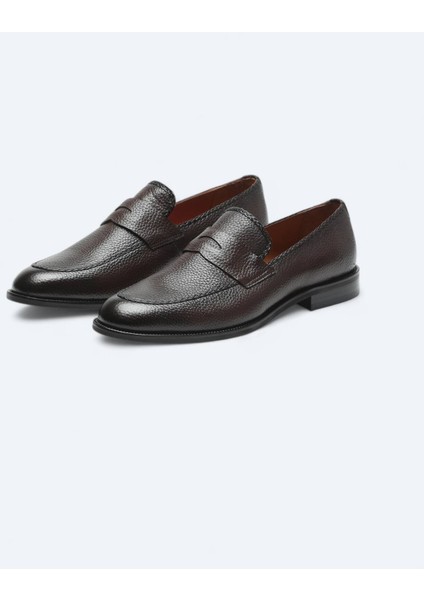 Kahverengi Deri Klasik Ayakkabı