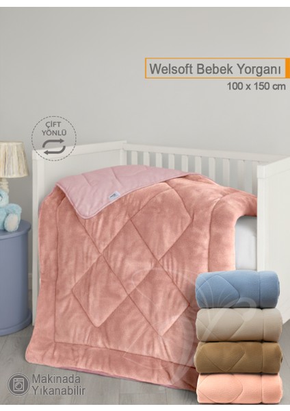 Lüks Welsoft Bebek Yorganı | 100X150 cm | Çift Taraflı Kullanım | Kuzu Tüyü Yumuşaklığı