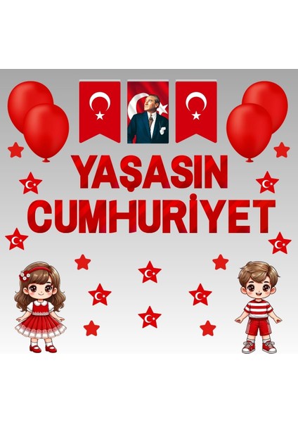 Yaşasın Cumhuriyet Okul Pano Süsü 02