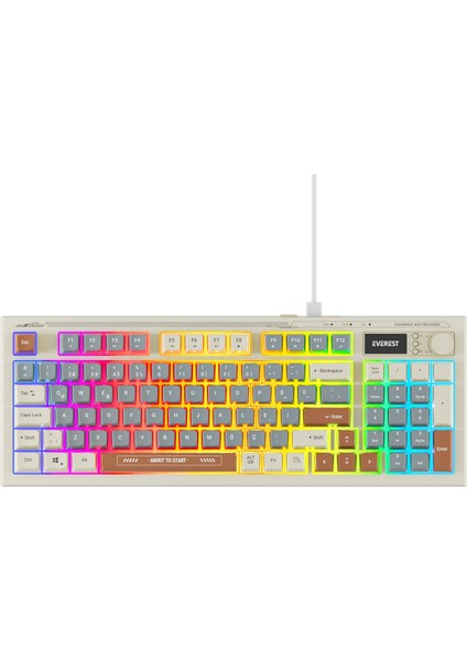 Everest Kb-79 Sılent Pro Gri Mavi/gri/kahve Sessiz Rgb Q Membrane Oyuncu Klavyesi