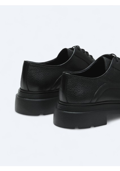 Siyah Deri Smart Casual Ayakkabı indirimleri