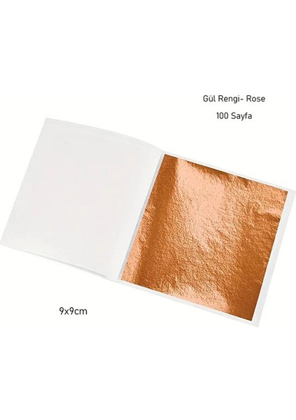 Rose-Gül Yaprak, Gül Yaprak ,varak Rose, Gül Tırnak Süsü, Dekoratif, Epoksi REÇINE-9X9CM-100SAYFA