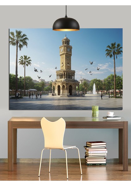 Izmir Saat Kulesi Manzarası Dekoratif Kanvas - Mdf Ahşap Tablo modelleri