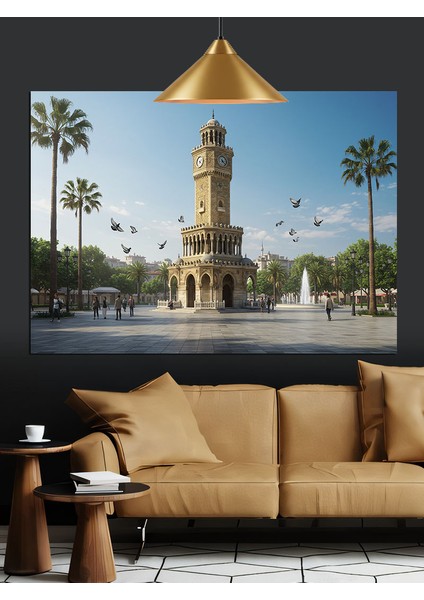 Izmir Saat Kulesi Manzarası Dekoratif Kanvas - Mdf Ahşap Tablo indirimleri