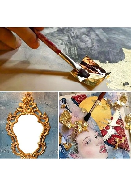 Şampanya Rengi Yaprak Varak, Şampanya Tırnak Süsü, Dekoratif, Epoksi REÇINE-9X9CM-100SAYFA modelleri