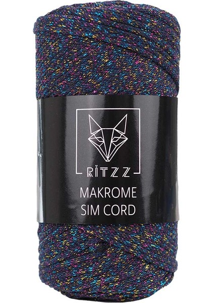 Makrome Sim Cord 2 mm B007 Lacivert Gökkuşağı