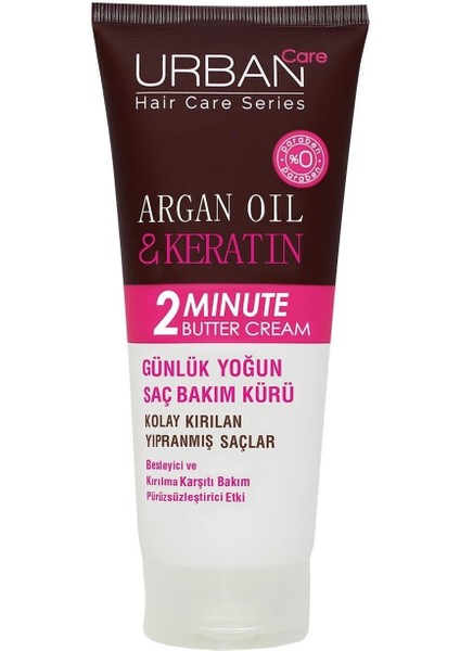 Care Argan Oil Keratin 2 Minute Butter Cream Günlük Saç Bakım Kürü 200 ml