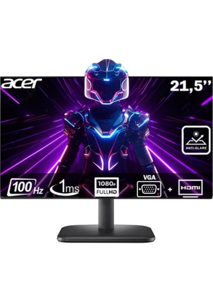 21.5'' 1ms 100 Hz Fhd HDMI VGA Vesa LED Monitör Siyah