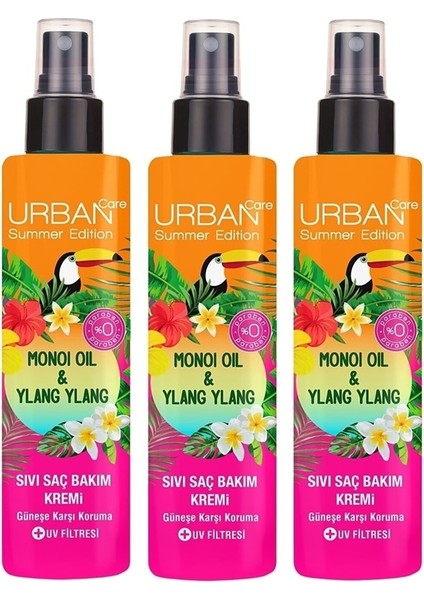 Care Summer-Monoi Yağı & Ylang Ylang Sıvı Saç Bakım Kremi 200 ml 3 Adet