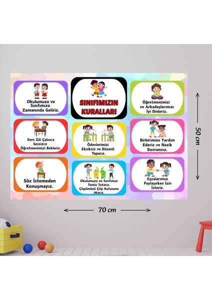 Sınıf Kurallarımız Eğitici Afiş 02 modelleri