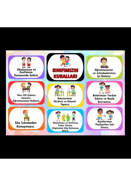 Sınıf Kurallarımız Eğitici Afiş 02 fırsatları