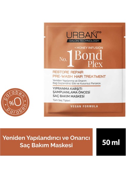 Care No.1 Bond Plex Duş Öncesi Saç Bakım Maskesi 50 ml