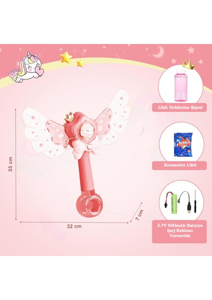Unicorn Asa Şeklinde Baloncuk Tabancası Şarjlı Işıklı Oyuncak Köpük Makinesi fiyatları
