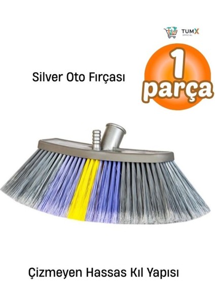 Silver Oto Yıkama Fırçası Kıl Boyu 9,5 cm Su Hortumu Girişli Fırça