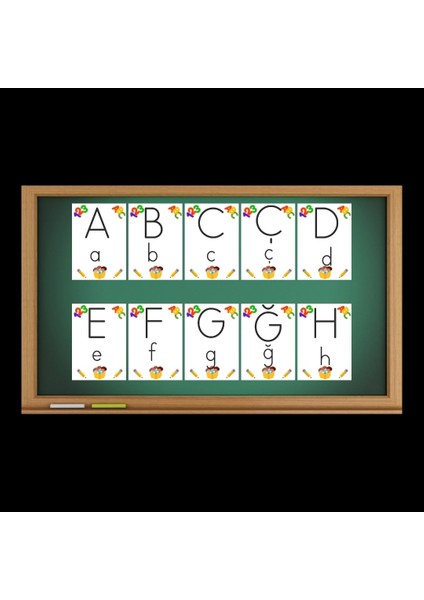 Ilkokul Alfabe Kartları 03 Asılabilir