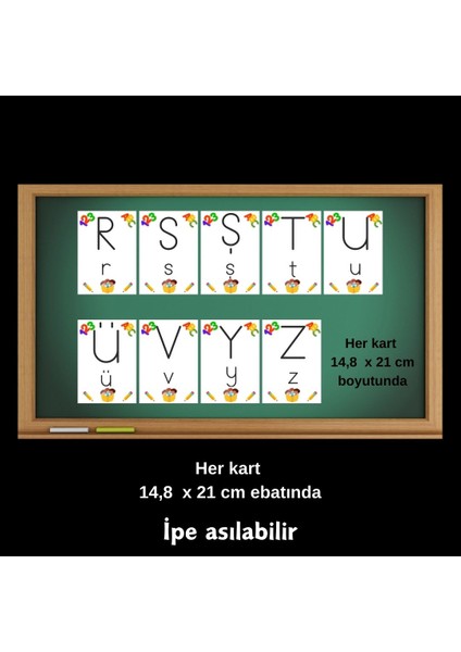 Ilkokul Alfabe Kartları 03 Asılabilir modelleri
