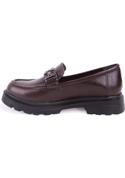 DZA07-90801 Kahve Günlük Loafer Kadın Ayakkabı modelleri