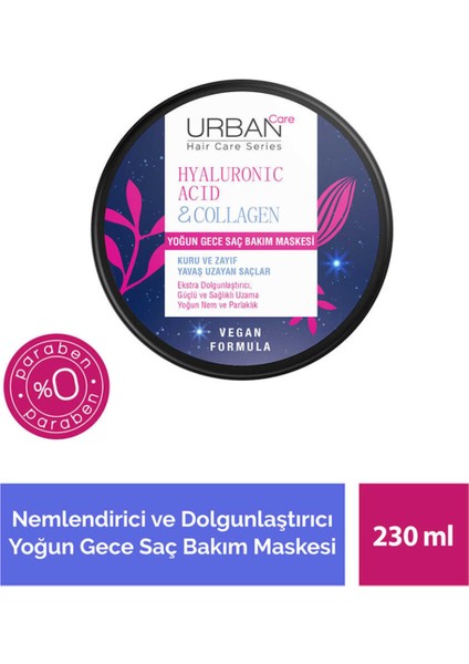 Care Hyaluronic Acid & Collagen Gece Saç Bakım Maskesi