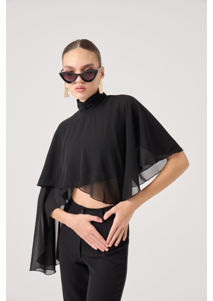 Pelerin Model Bena Bluz Siyah