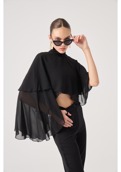 Pelerin Model Bena Bluz Siyah fırsatları