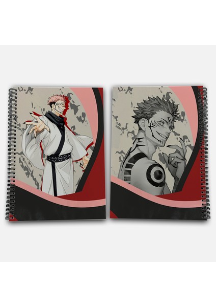Jujutsu Kaisen Sukuna Kareli A4 Okul Defteri 72 Yaprak Model 3