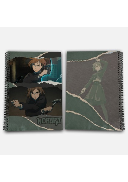 Jujutsu Kaisen Kugisaki Nobara Çizgili A4 Okul Defteri 72 Yaprak Model 2
