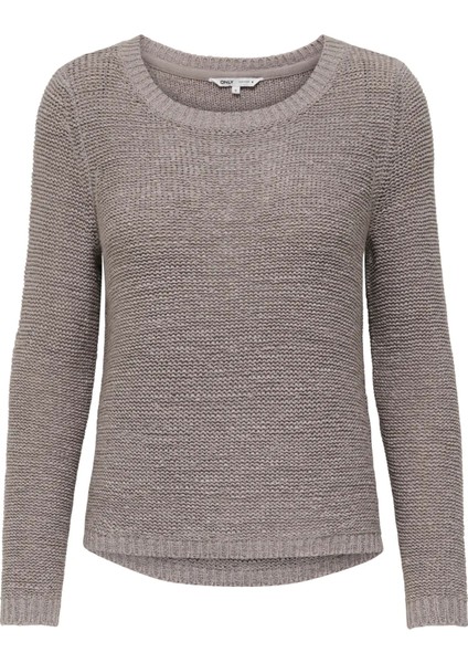 Kadın Yuvarlak Yaka Regular Fit Gri Örgü Kazak - 15113356 fırsatları