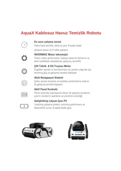 W80 Kablosuz Havuz Robotu 8 Saat Çalışma Süresi indirimleri