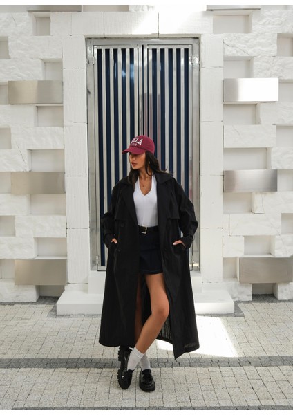 Kapsül Gardırop Kuşaklı Oversize Trench fırsatları