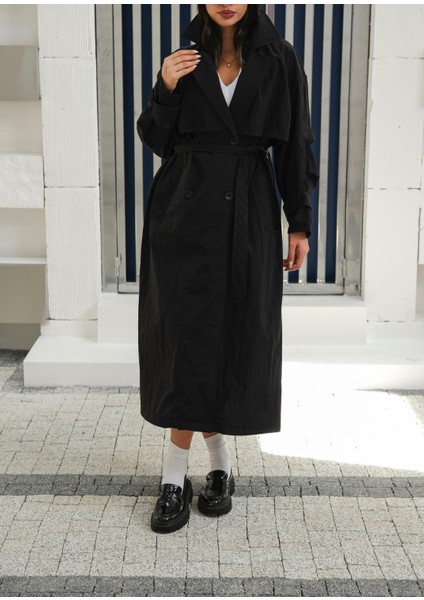 Kapsül Gardırop Kuşaklı Oversize Trench indirimleri