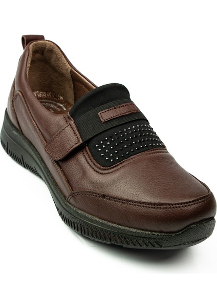 42642 Kahverengi Deri Günlük Kadın Ayakkabı