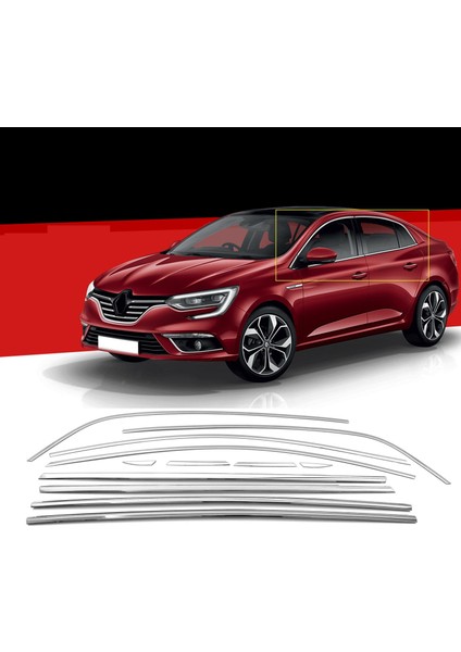 Renault Megane 4 Sd Krom Cam Çıtası Tam Tur 12 Parça 2016+
