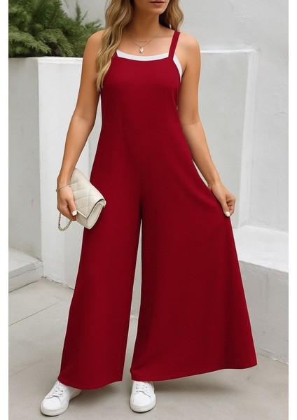 Kadın Askılı Yandan Fermuarlı Geniş Paçalı Valencia Tulum fiyatları