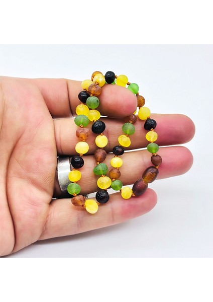 Mat Renkli Orijinal Damla Kehribar Bebek Kolye modelleri