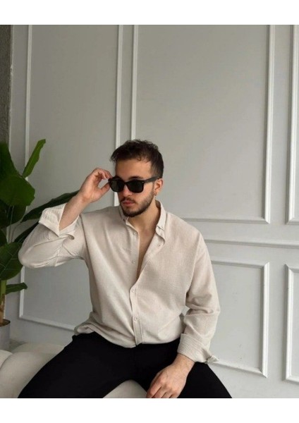 Erkek Uzun Kollu Regular Sofya Keten Gömlek