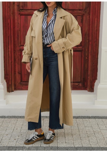 Kapsül Gardırop Kuşaklı Oversize Trench