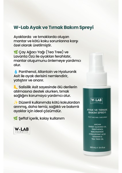 Kozmetik Ayak ve Tırnak Bakım Spreyi 100 ml fiyatları