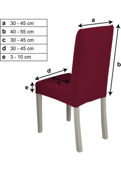 Tuğla Desen Likrali Jakarlı Kümaş Sandalye Örtüsü, Lastikli, Esnekli Sandalye Kılıfı 6 Adet modelleri
