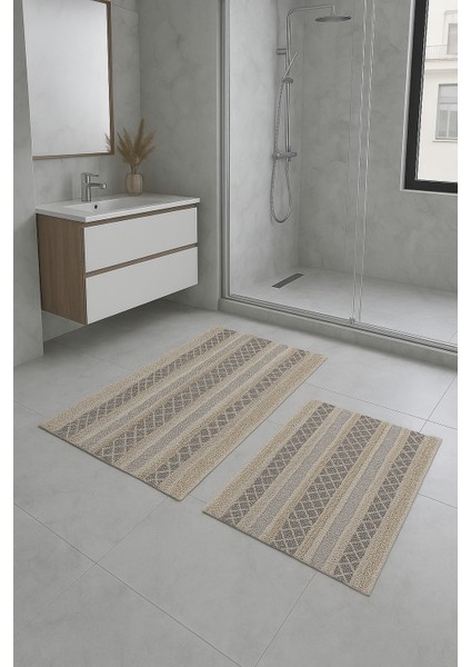 Sisal Yıkanabilir Kaymaz Taban Banyo Paspas Takımı